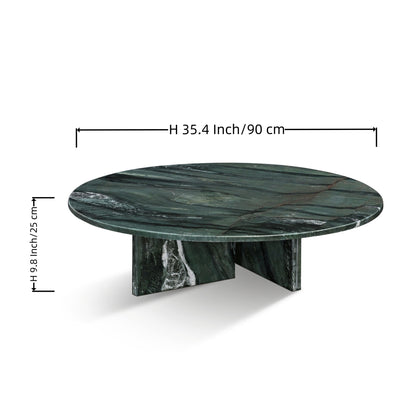 Diamond - Marble Coffee Table, Living Room Centerpiece, Genuine Stone - Green