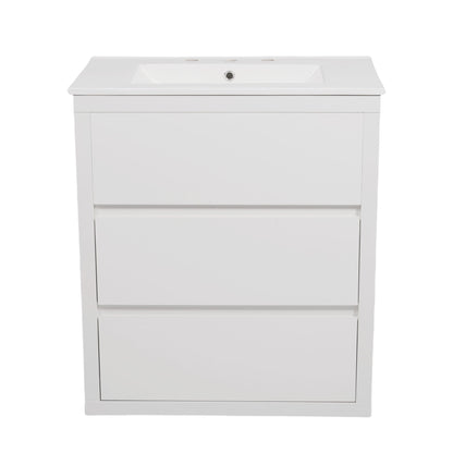 Double Sinks Bathroom Vanity Set With 2 Ceramic Basins