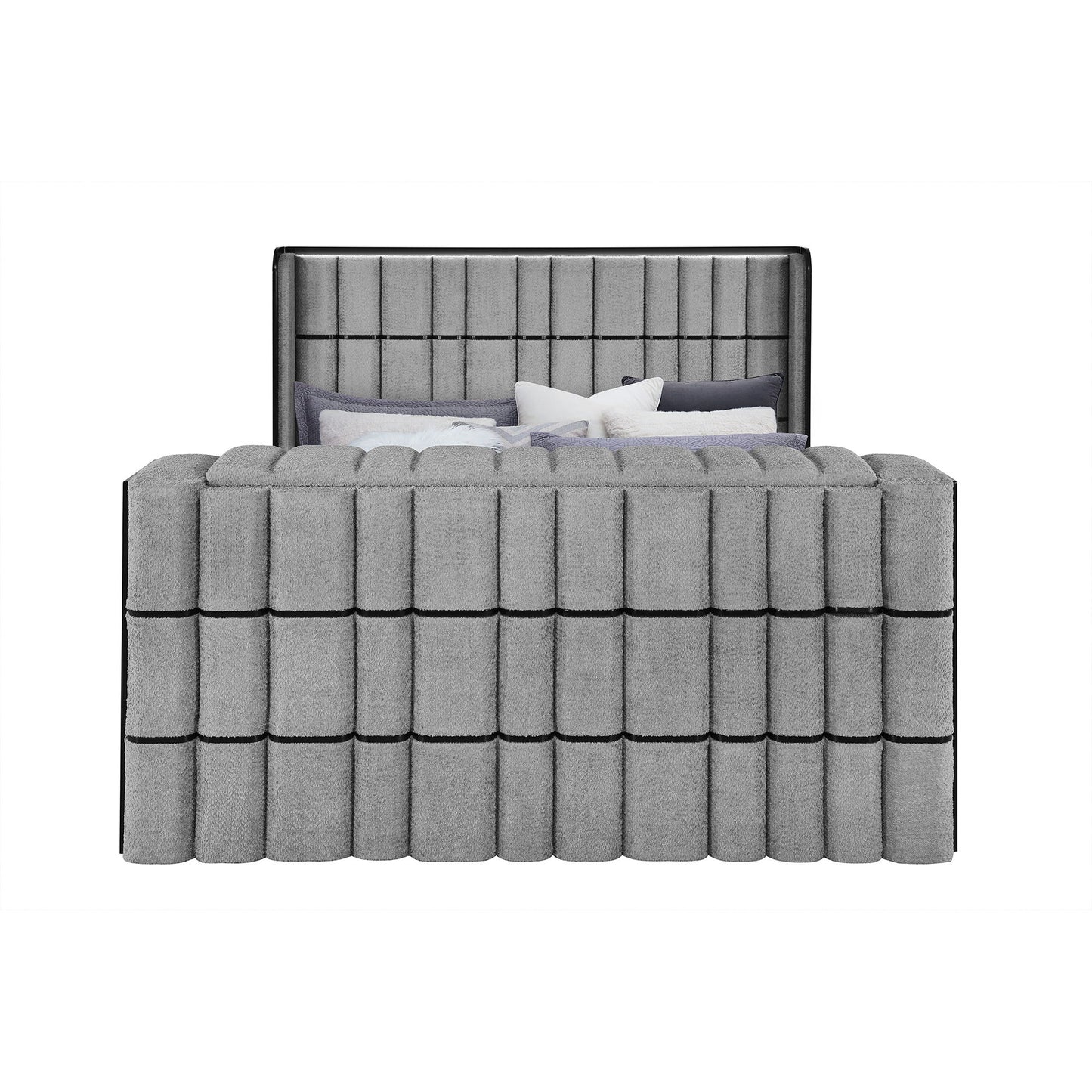 Isaiah - 5 Piece Bedroom Set With TV Lift-LED, Speakers And Fireplace