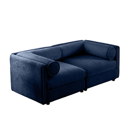 Stylish Sofa With Storage Seat And Cylindrical Backrest