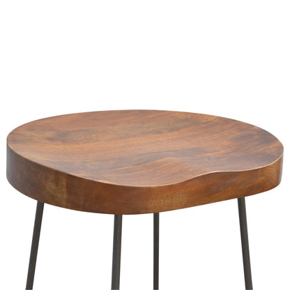 Industrial Chunky Bar Stool - Chestnut