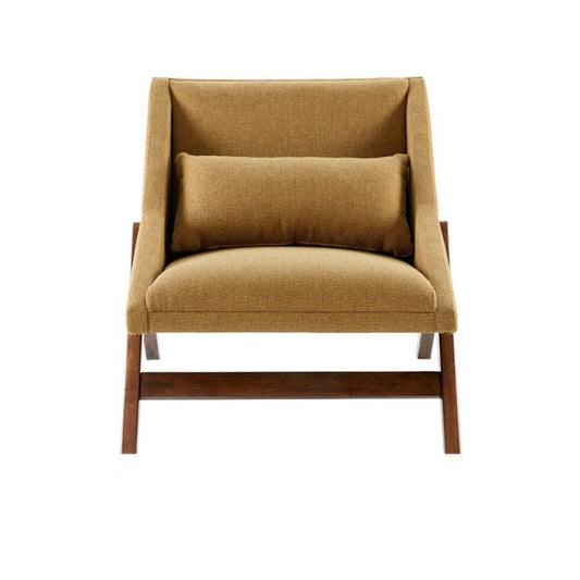 Boomerang - Accent Chair - Mustard Yellow / Pecan