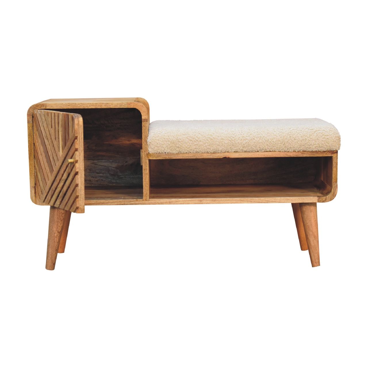 Boucle Carved Telephone Table - Oak