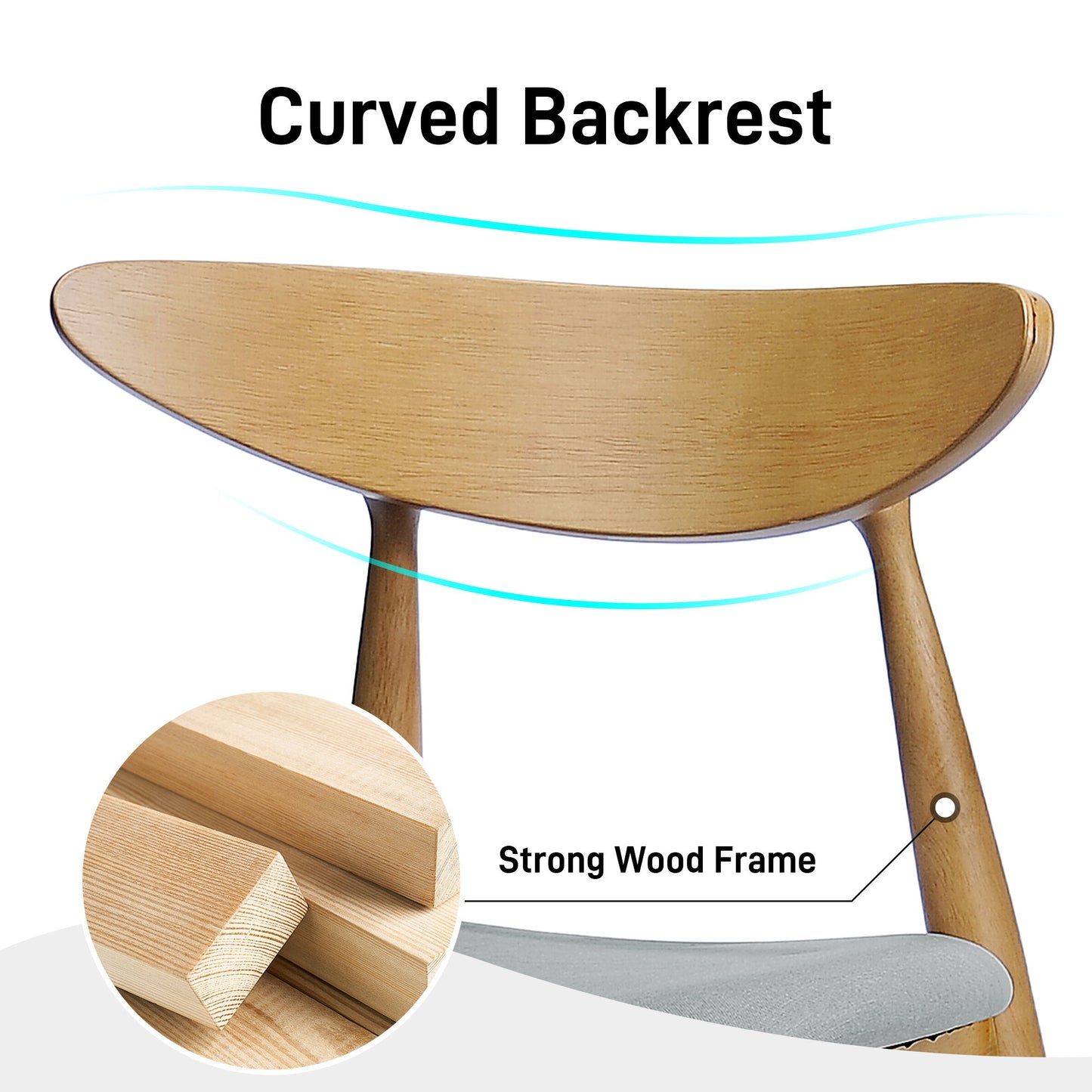 Ergonomic Back Dining Chairs (Set of 2)