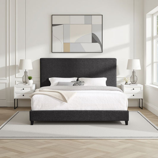 Boucle Upholstered Platform Bed
