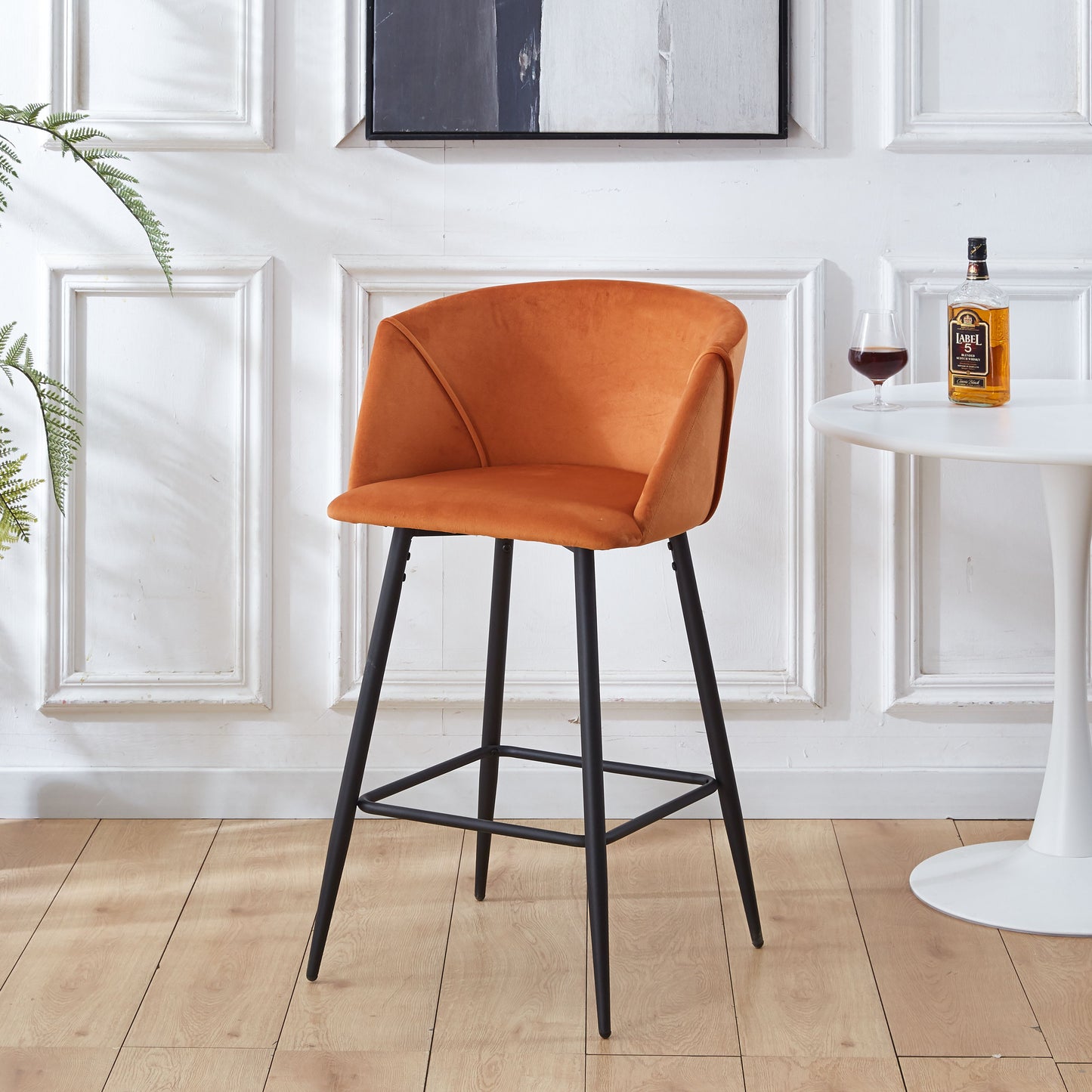 Counter Height Bar Stool Metal Legs (Set of 2)