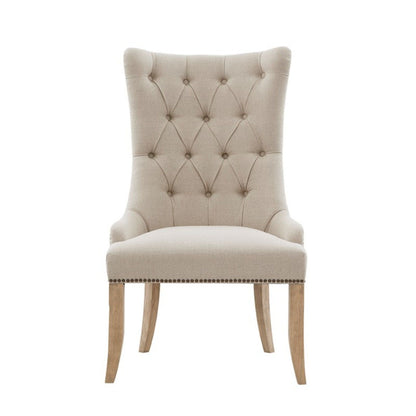 Lucas - Button Tufted Captain Accent Chair High Back - Cream