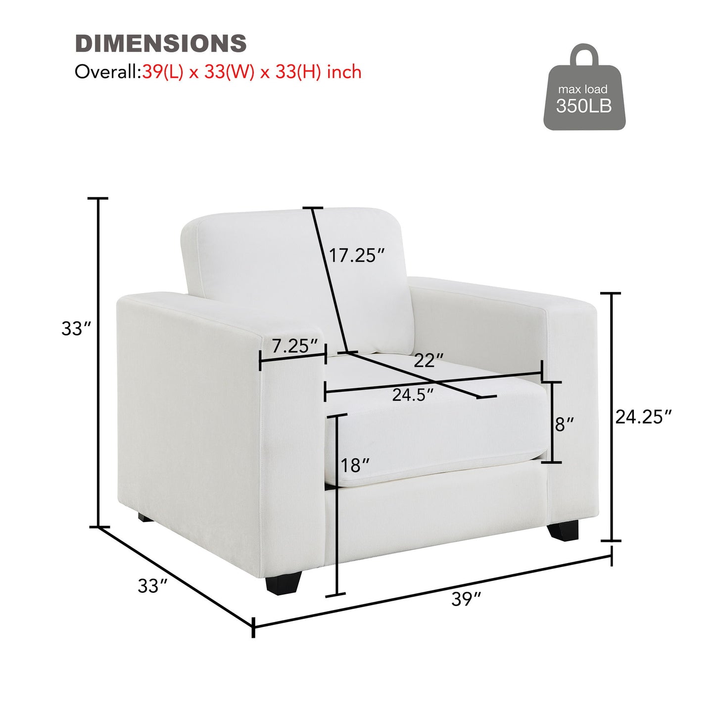 Oversized Accent Chair With Widen Arm For Living Room