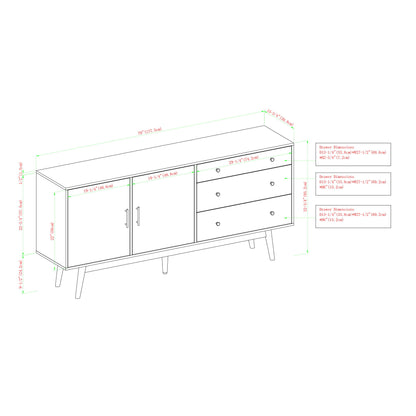 Mid-Century Modern Minimalist 2 Door Sideboard