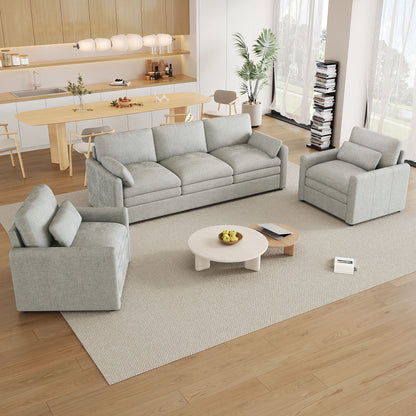 Cloud Sofa Set Couch For Living Room - Light Gray