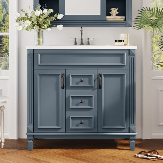Bathroom Vanity With Top Sink, Modern Bathroom Storage Cabinet With 2 Soft Closing Doors And 2 Drawers