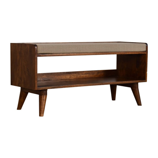 Solid Wood Bench With Upholstered Sea