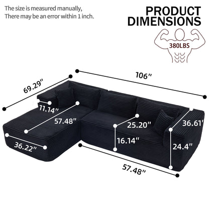 Modular Sofa With Square Legs