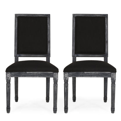 French Country Style Dining Chair With Upholstered Seating And Fluted Legs