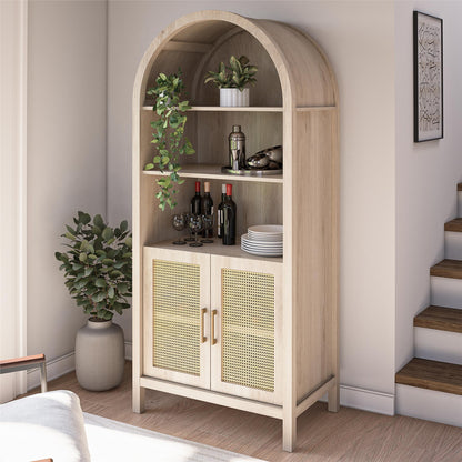 Anaya - Arched Storage Cabinet - Light Oak