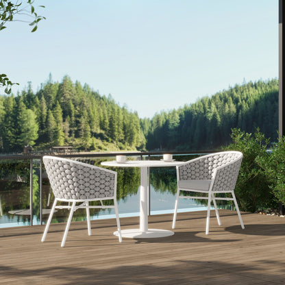Rowan - Rope Barrel Back Patio Dining Chairs (Set of 2) - Optic White