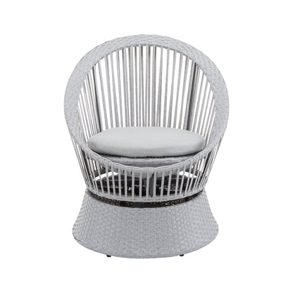 Modern Swivel Wicker Lounge Chair With Round Design