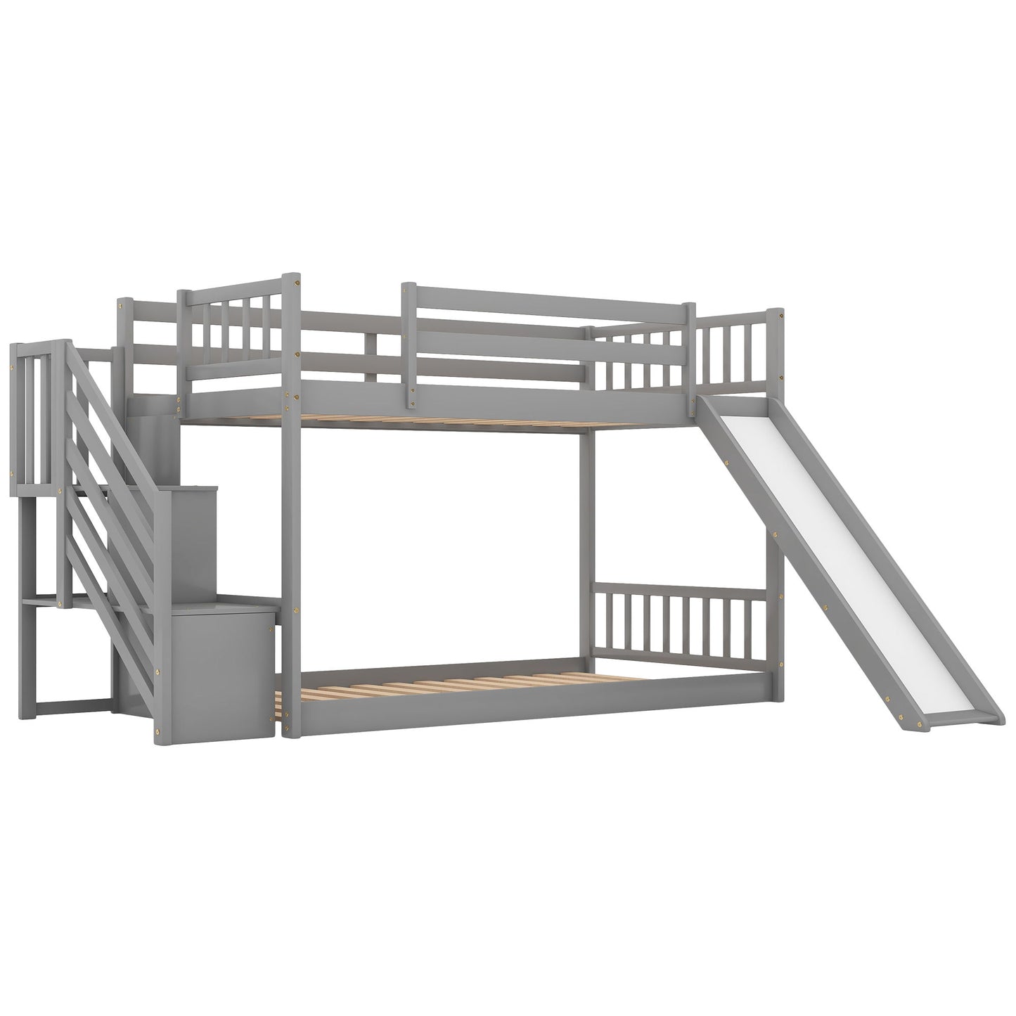 Bunk Bed With Convertible Slide And Stairway