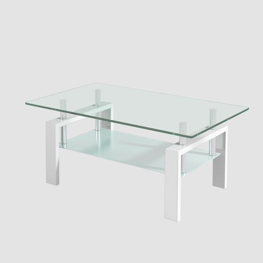 Tempered Glass Table With Storage