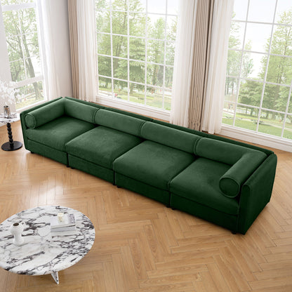 Stylish Sofa With Storage Seat And Cylindrical Backrest
