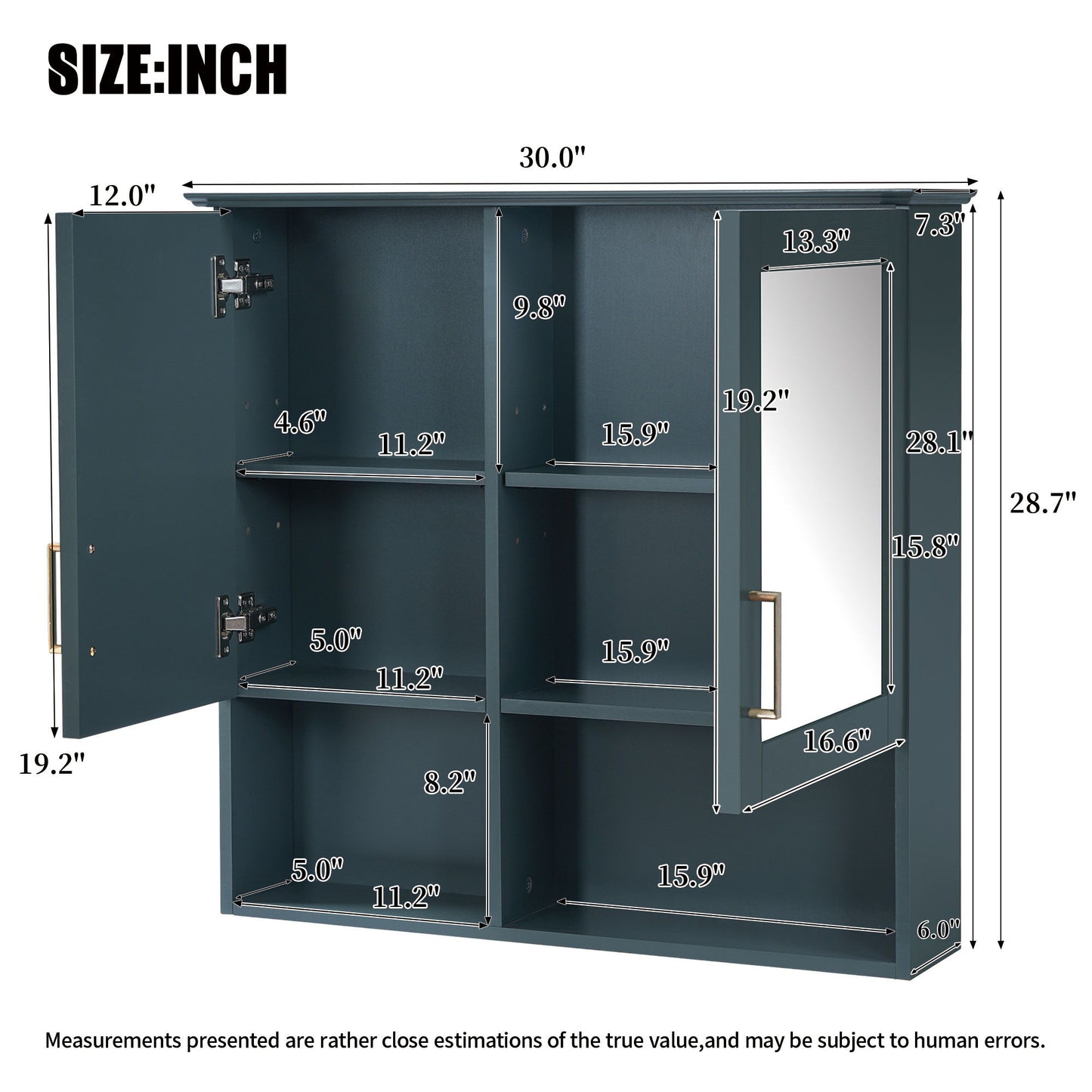2 In 1 Wall-Mounted Mirror Cabinet With Adjustable Shelves, Soft-Close Doors, High-Definition Mirror & Storage
