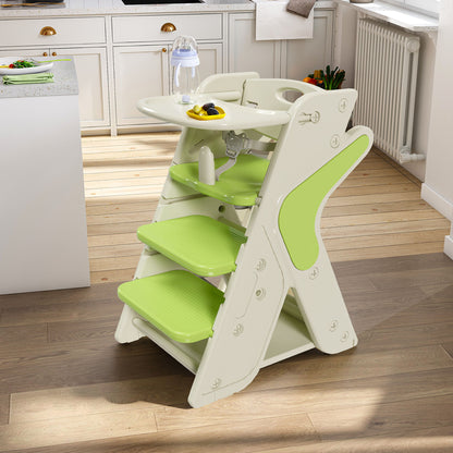 Multifunctional Growing Up Dining Chair With Adjustable Height And 5 Point Seat Belts
