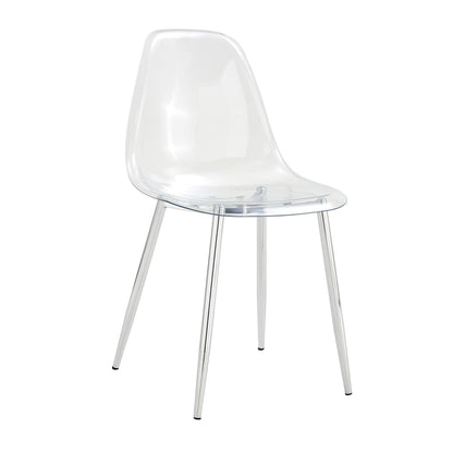 Modern Transparent Ergonomic Dining Chair With Metal Legs And Comfortable Design
