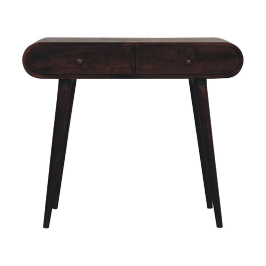 Curved Edge Console Table - Walnut