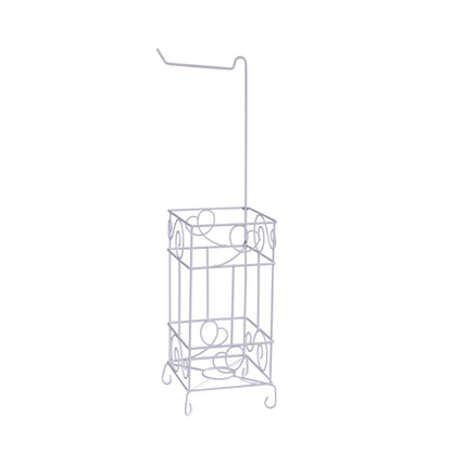 Metal Frame Toilet Paper Holder Stand, Bathroom Tissue Organizer