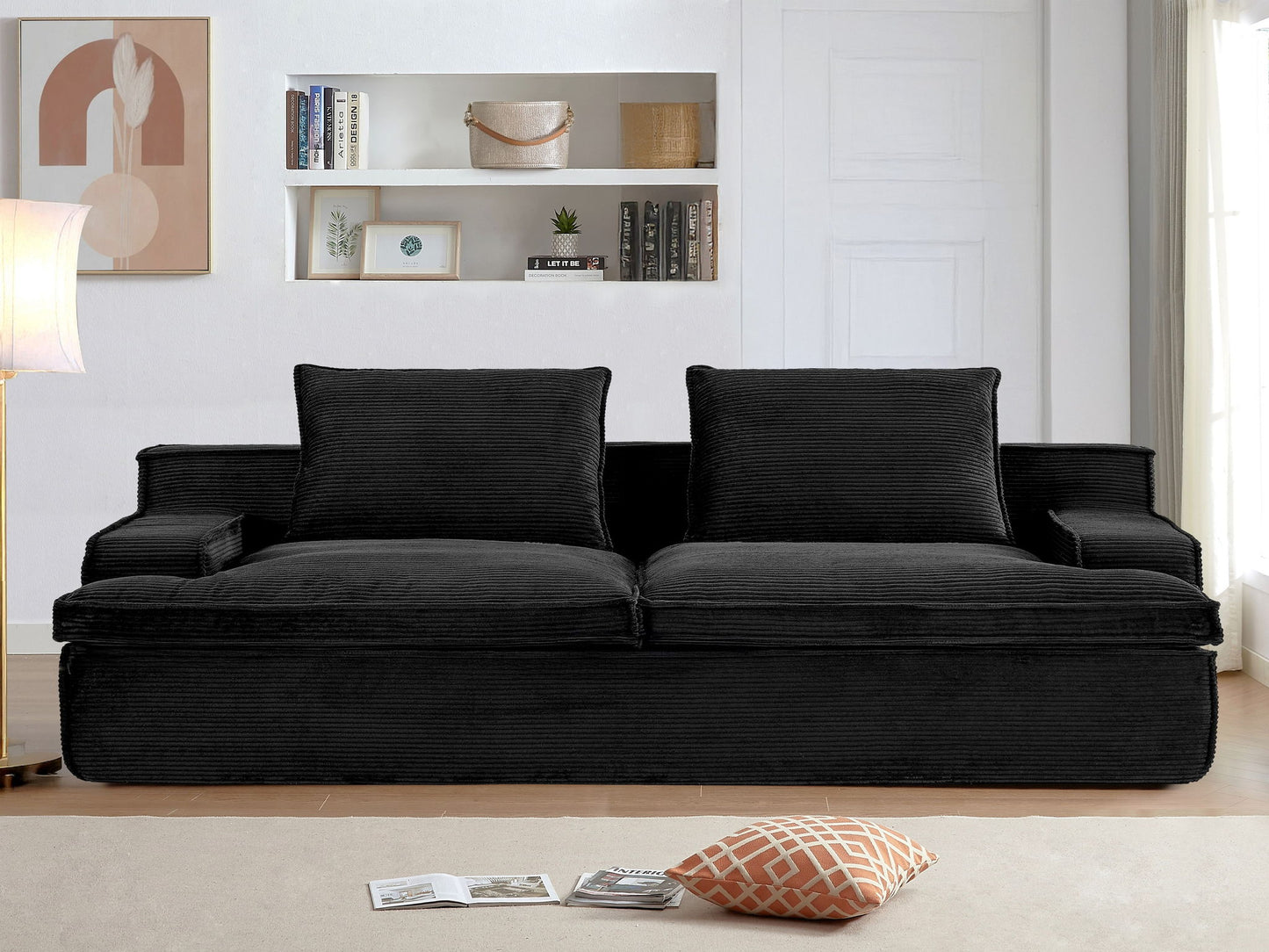Nimbus - Oversized Full Foam 4 Seater Couch For Living Room Upholstered In Soft, Wide Armrests