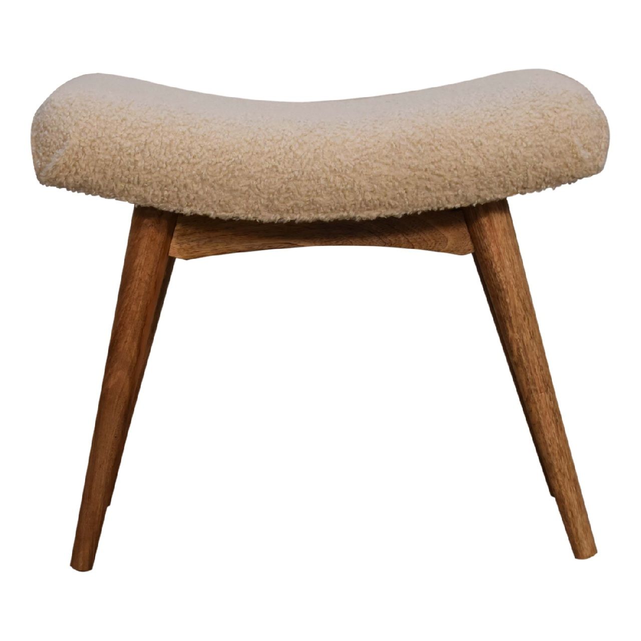 Boucle Curved Bench - Cream