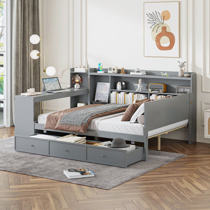 Daybed With 3 Drawers USB Ports And Desk