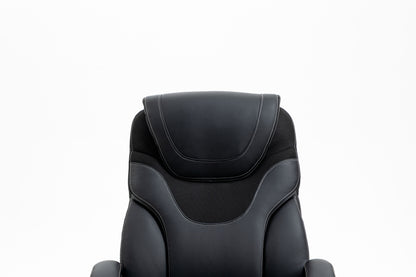 Massage Reclining Office Chair With Footrest, High Back Computer Chair Home Desk Ergonomic Executive Office Chair With Armrests, Adjustable Height - Black