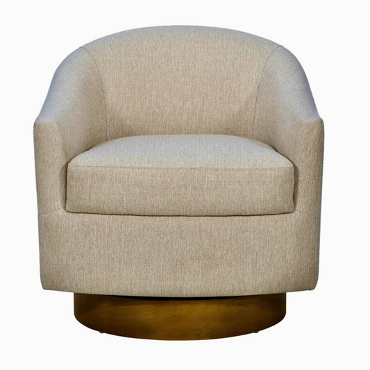 Upholstered Swivel Chair - Natural