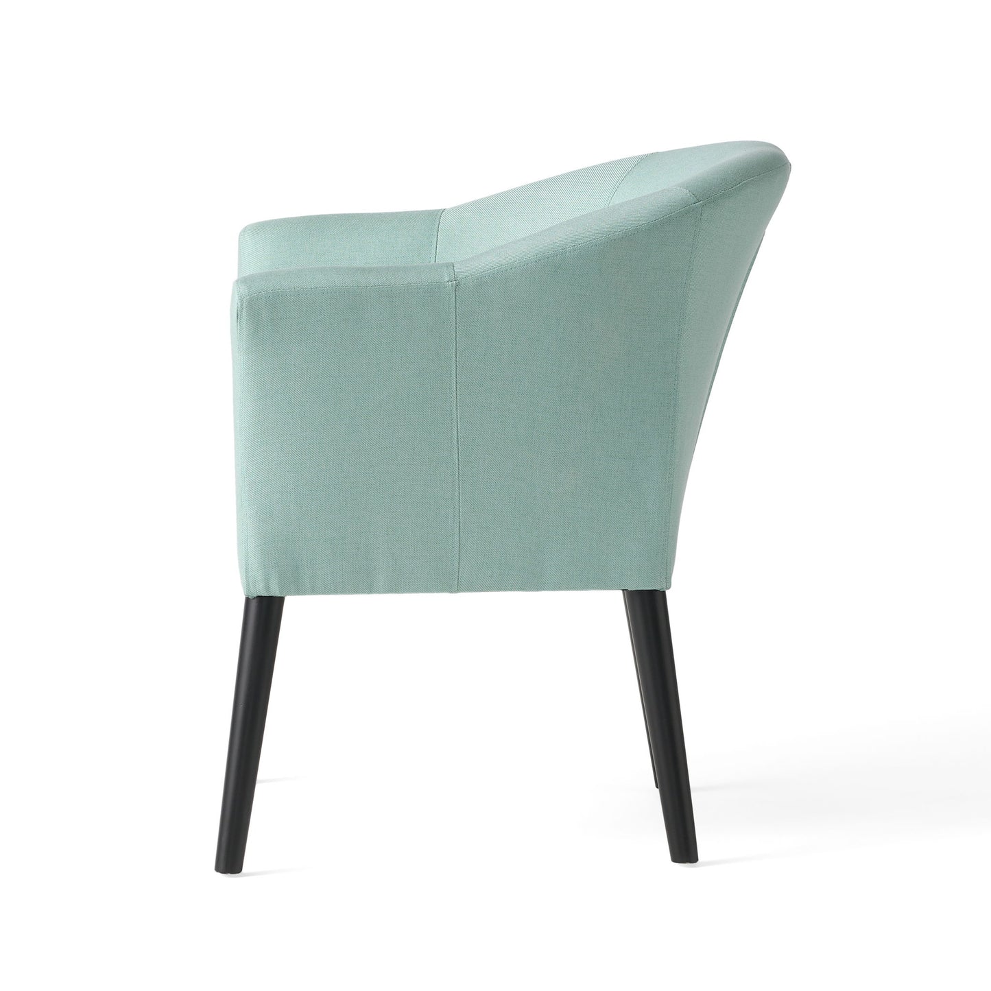 Sonorous - Upholstered Accent Chair With Low Back And Wood Legs - Light Blue / Black