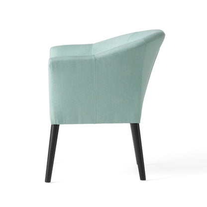 Sonorous - Upholstered Accent Chair With Low Back And Wood Legs - Light Blue / Black