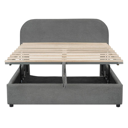 Upholstered Platform Bed With Hydraulic Storage System