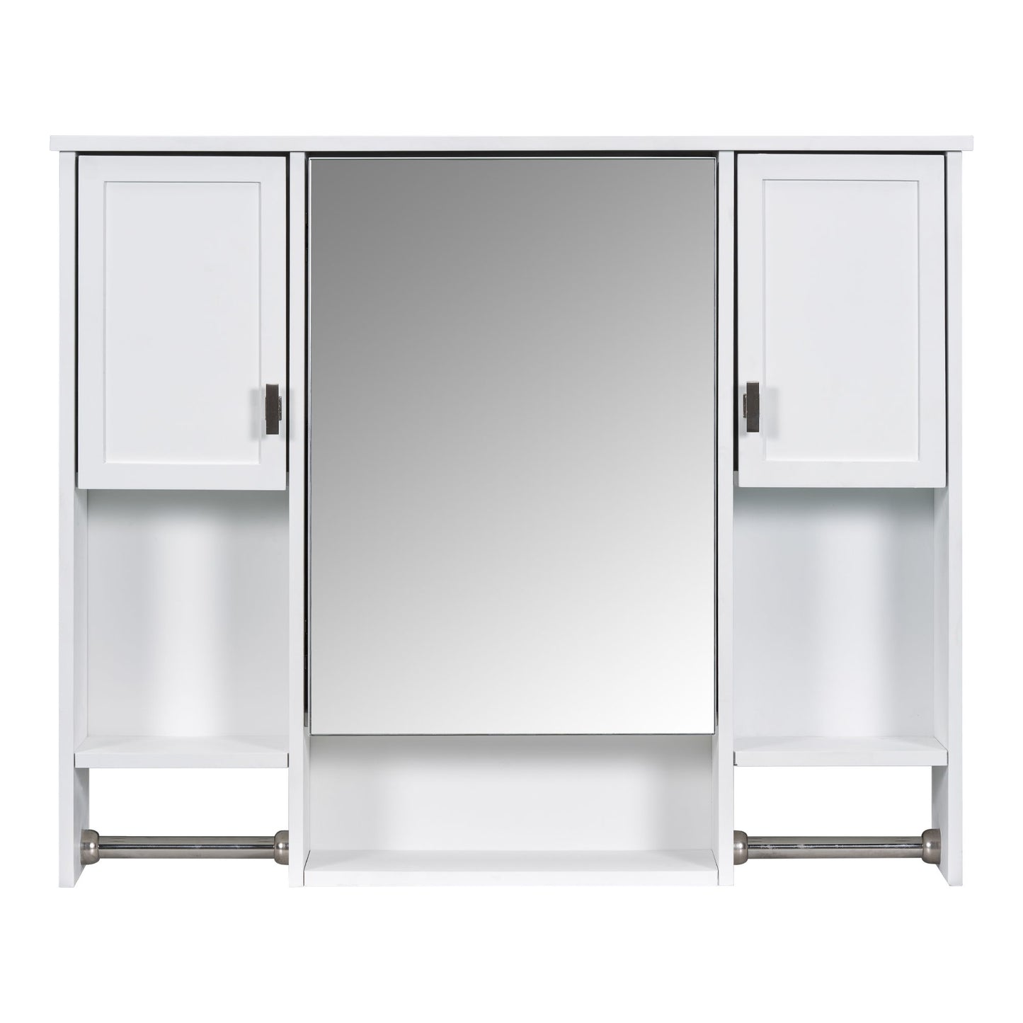 Wall Mounted Bathroom Storage Cabinet With Mirror, Medicine Cabinet With Towel Bar