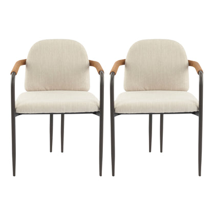 Modern Dining Chair Set With Durable Iron Frame And Comfortable Fabric Upholstery