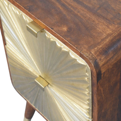 Avora - Brass Embossed 2 Drawer Nightstand - Brown / Golden
