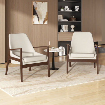 Mid-Century Modern Accent Armchair With High Back