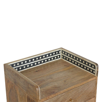 Inlay Bone Gallery Back Nightstand - Brown