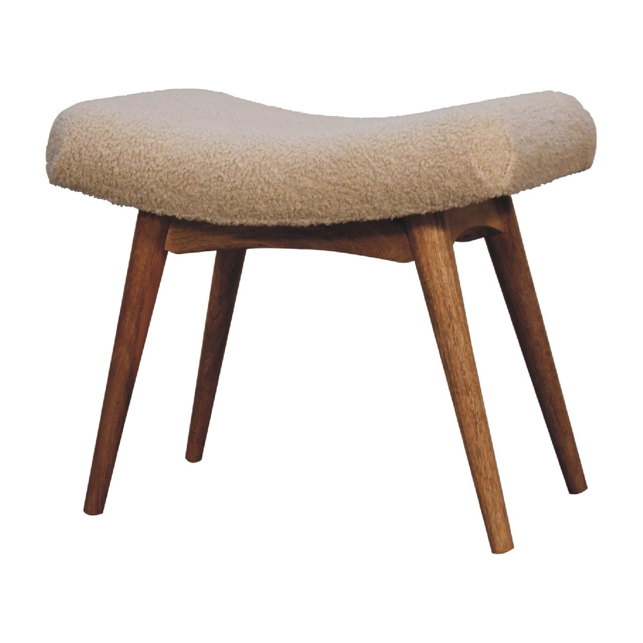 Boucle Curved Bench - Cream