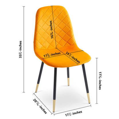 Tufted Accent Chairs With Color Metal Legs, Modern Dining Chairs For Living Room