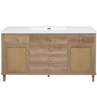 Bathroom Vanity With Sink, 5 Legs, Soft Close Drawers