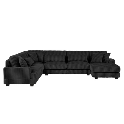 Oversized Sectional Sofa U - Shaped Sofa Couch Modern Sofa Upholstered In Soft With A Chaise Lounge For Living Room