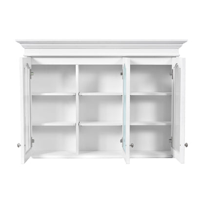 Medicine Cabinet With Mirror Door And Adjustable Shelves, Wall-Mounted Bathroom Storage Cabinet - White