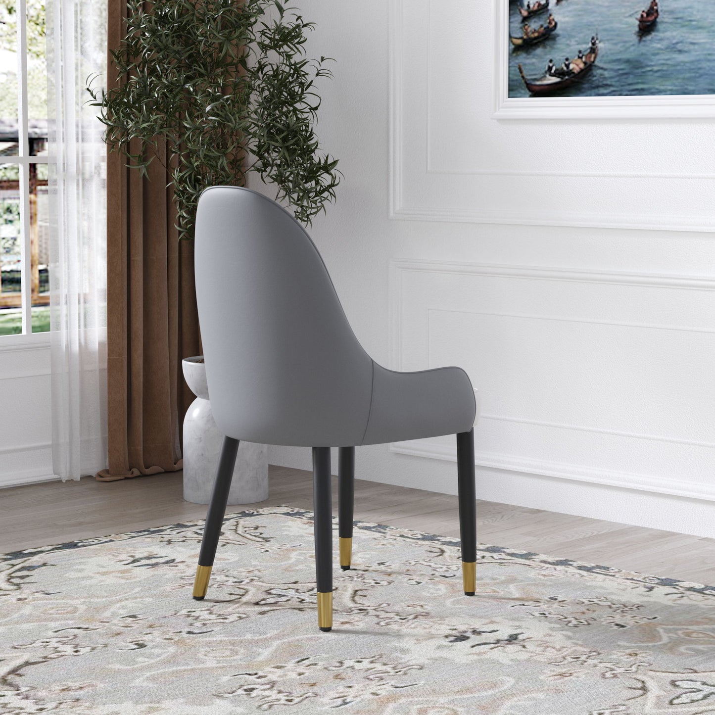Modern Sponge-Filled Dining Chair, Solid Wood Metal Legs, Suitable For Restaurants, Living Rooms And Rooms (Set of 2)