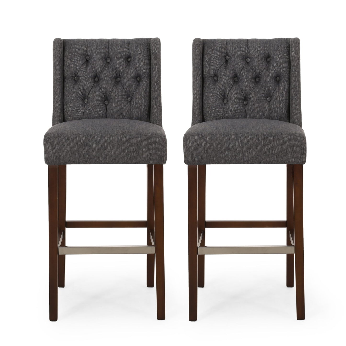 Solstara - Upholstered Dining Barstool With Button Tufted And Wing Back