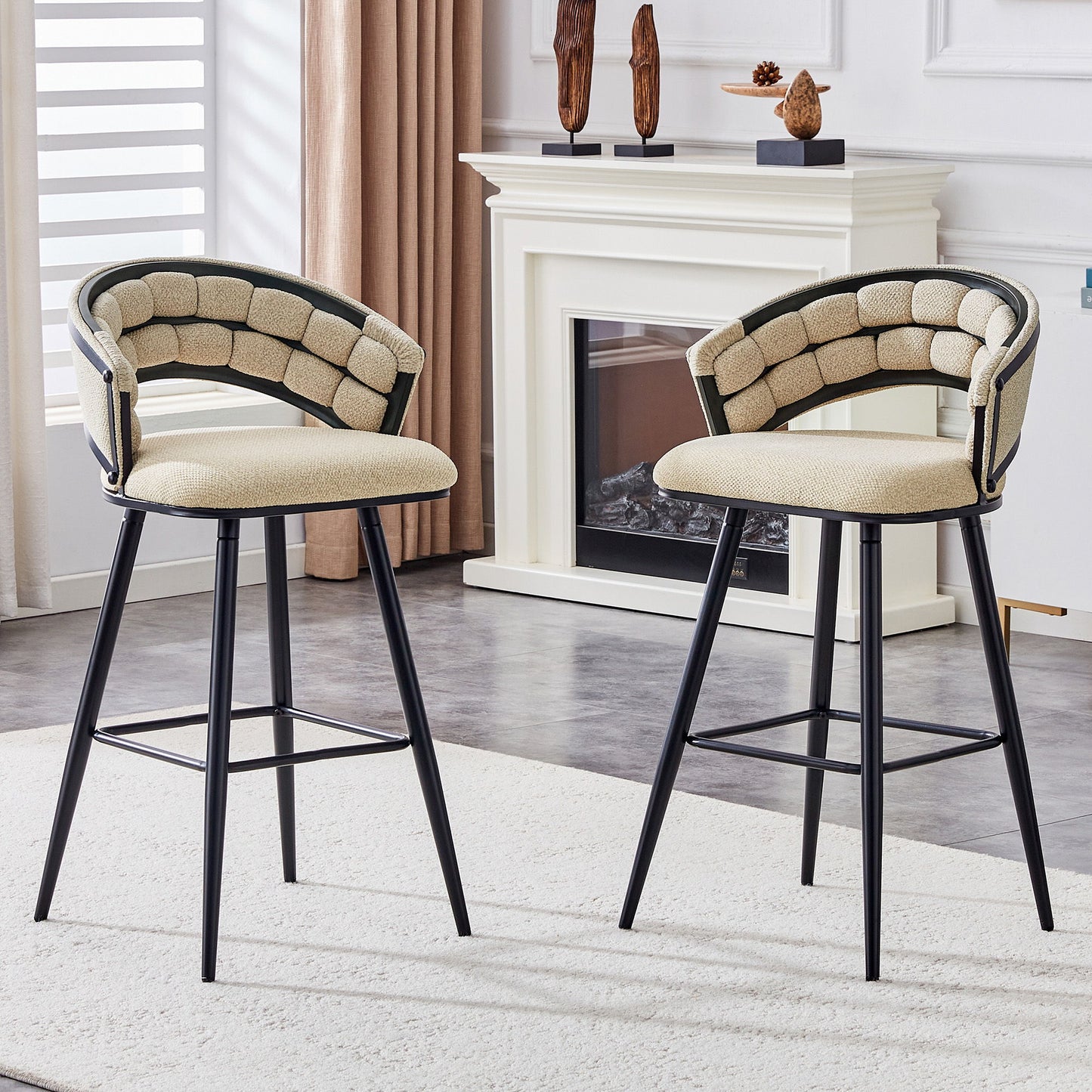 Bar Stools, Kitchen Island Counter Height Stools (Set of 2)